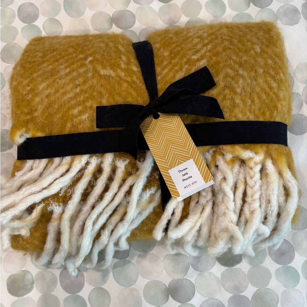 West Elm 50” x 70” Throw Blanket with Fringe